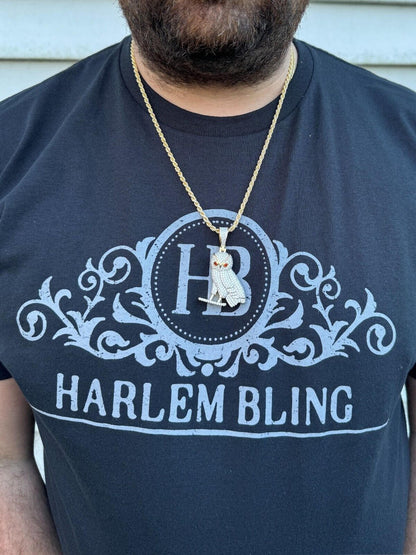 Iced MOISSANITE 925 Silver Gold Plated Hip Hop Owl Pendant Rapper OVO Necklace