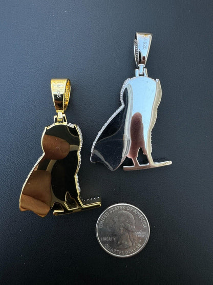 Iced MOISSANITE 925 Silver Gold Plated Hip Hop Owl Pendant Rapper OVO Necklace