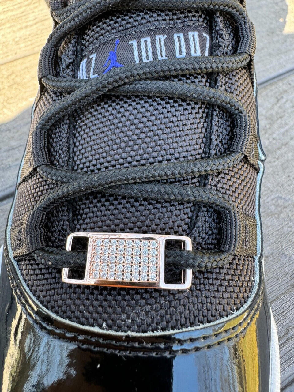 Iced Solid 14k Rose Gold Over 925 Silver Moissanite Lace Locks For Sneakers AF1