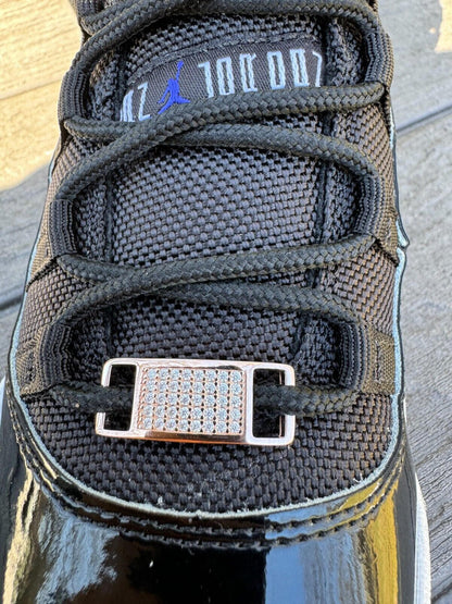 Iced Solid 14k Rose Gold Over 925 Silver Moissanite Lace Locks For Sneakers AF1