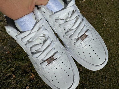 Iced Solid 14k Rose Gold Over 925 Silver Moissanite Lace Locks For Sneakers AF1