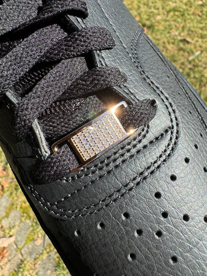 Iced Solid 14k Rose Gold Over 925 Silver Moissanite Lace Locks For Sneakers AF1