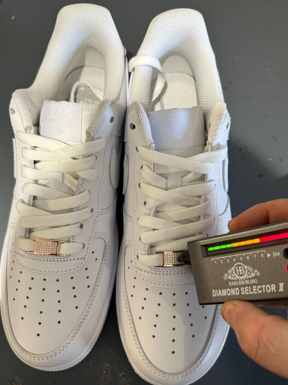 Iced Solid 14k Rose Gold Over 925 Silver Moissanite Lace Locks For Sneakers AF1