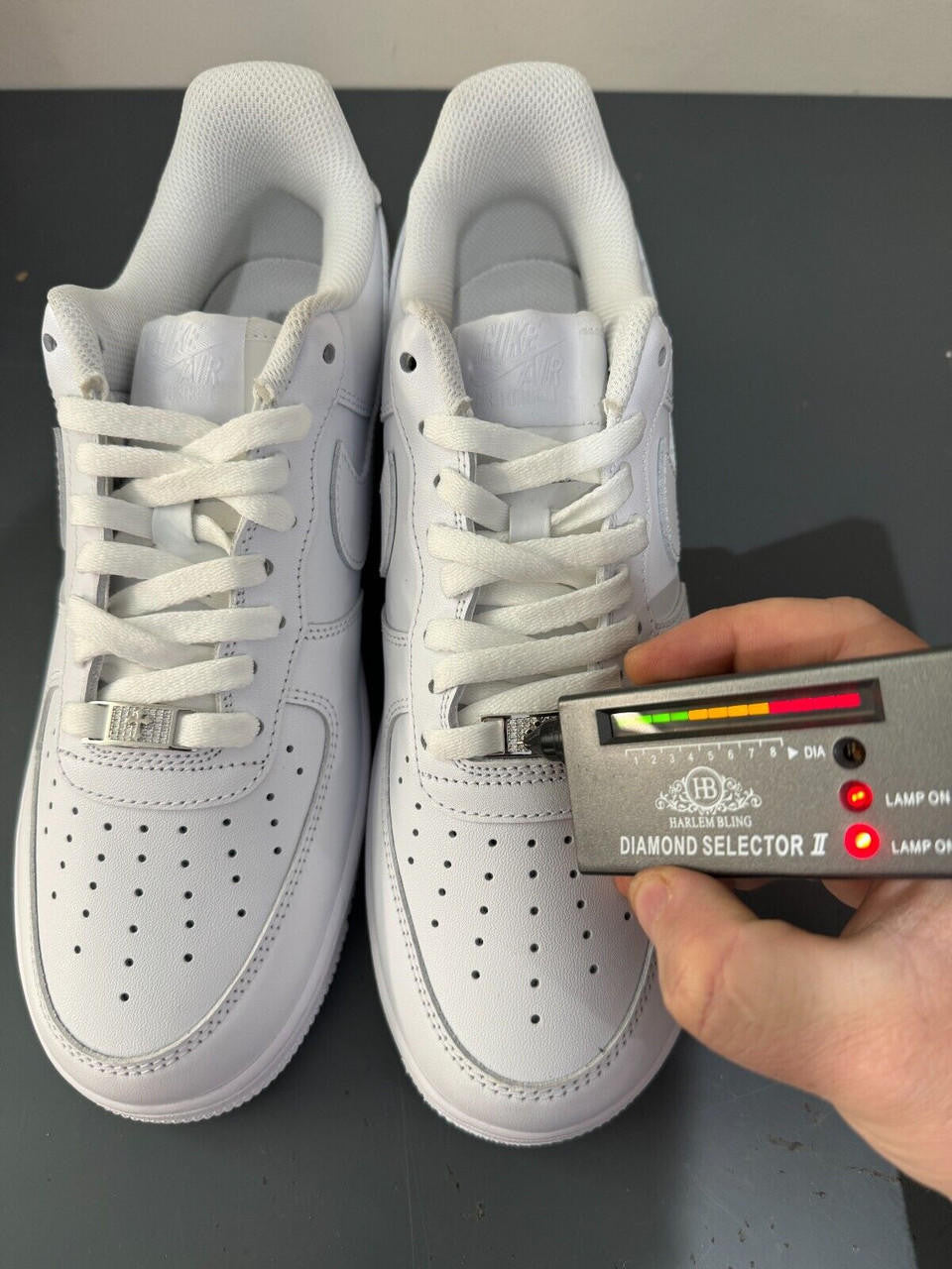 Iced Solid 925 Silver Moissanite Cross Lace Locks For Sneakers AF1 Jordan Etc