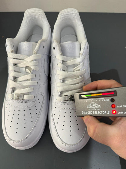 Iced Solid 925 Silver Moissanite Cross Lace Locks For Sneakers AF1 Jordan Etc