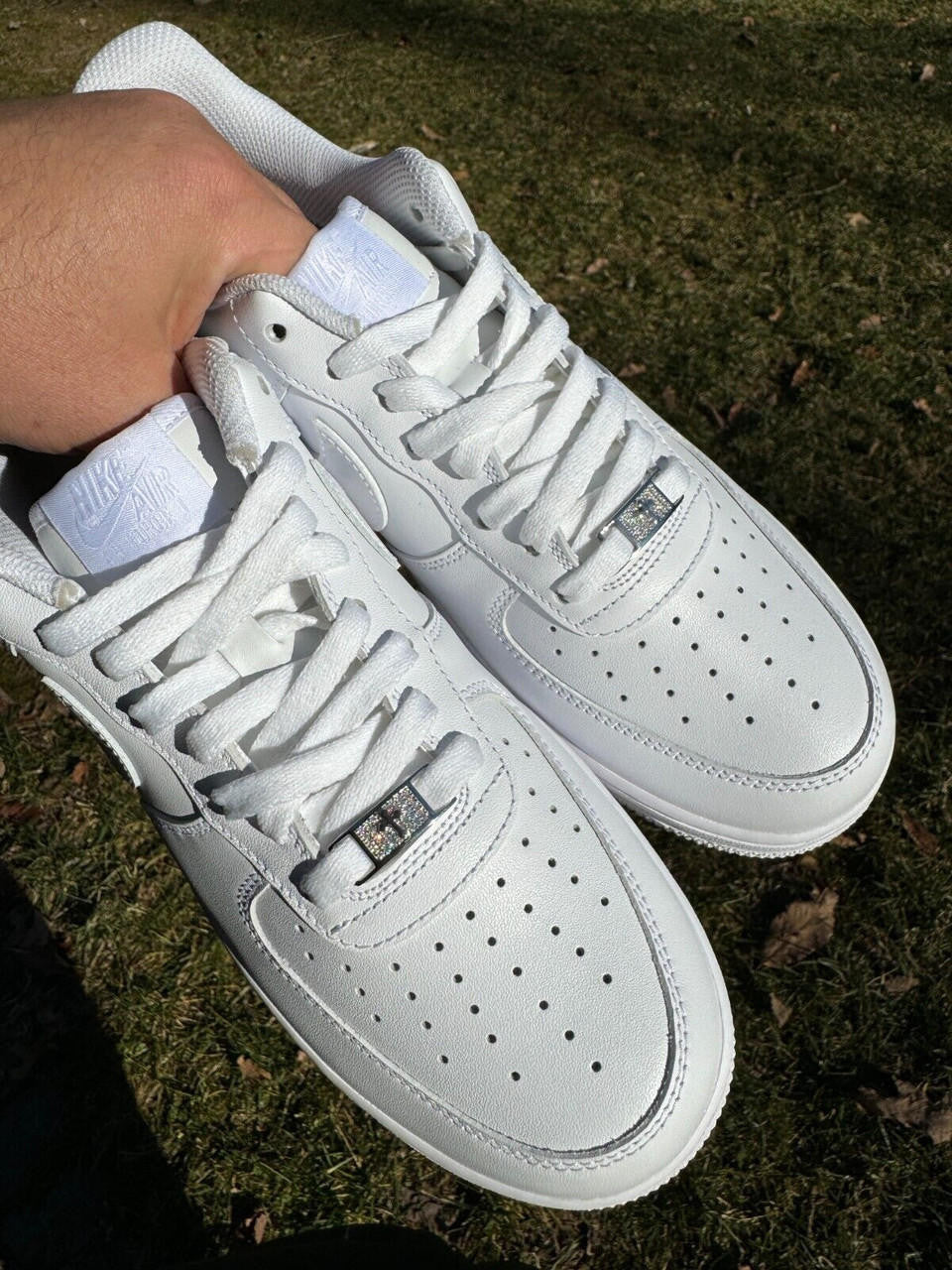 Iced Solid 925 Silver Moissanite Cross Lace Locks For Sneakers AF1 Jordan Etc