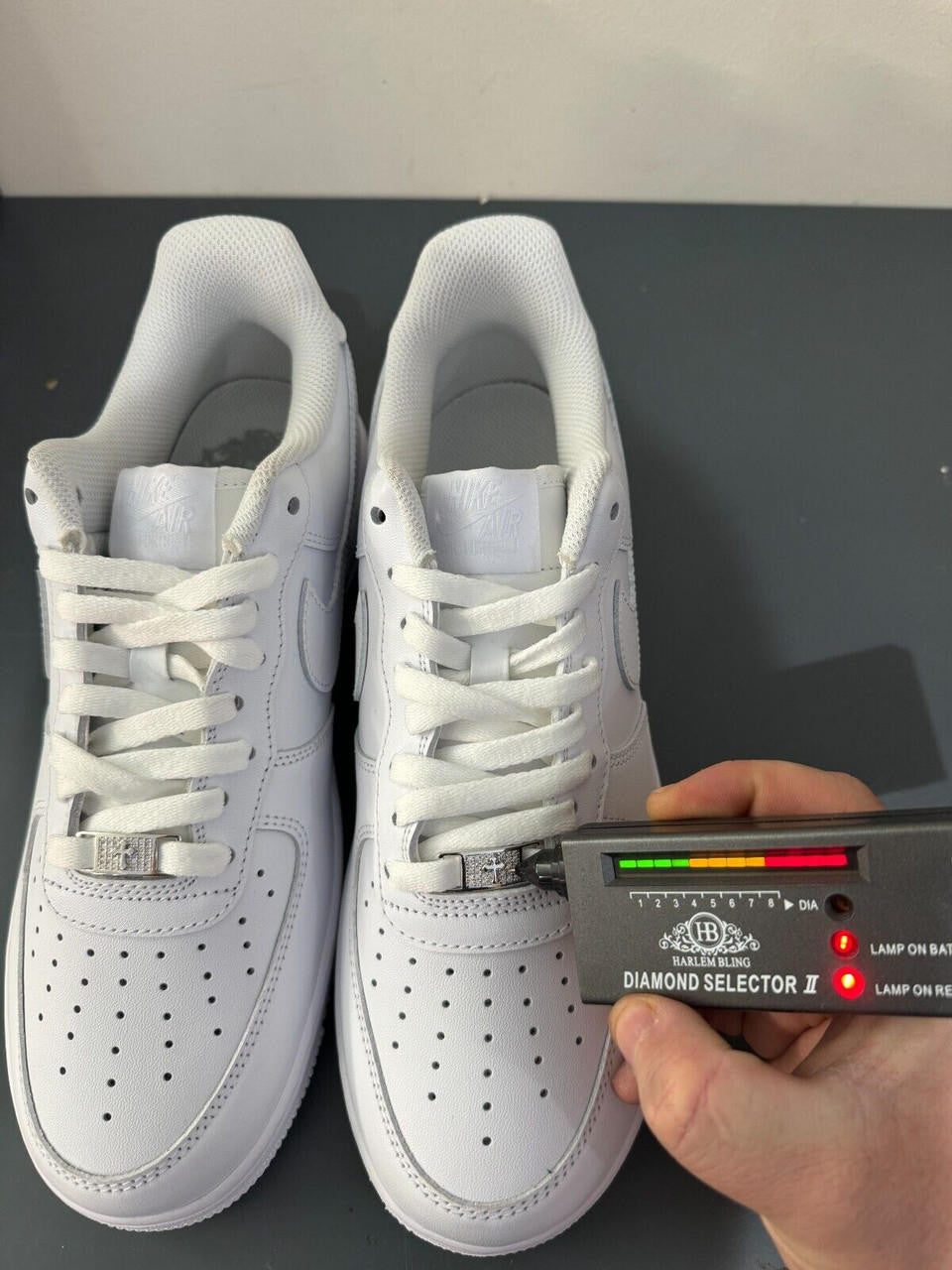 Iced Solid 925 Silver Moissanite Cross Lace Locks For Sneakers AF1 Jordan Etc