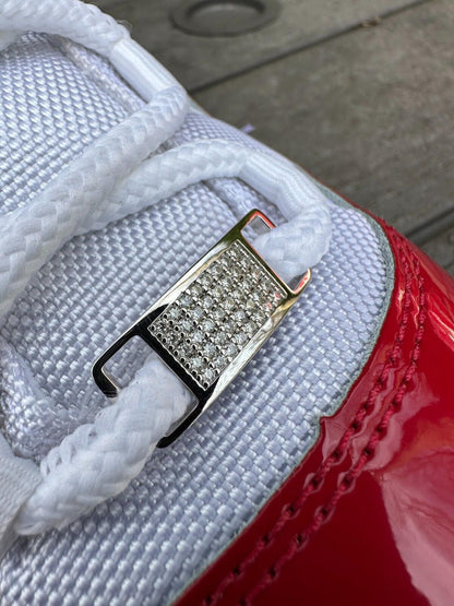 Iced Solid 925 Sterling Silver Lace Locks For Sneakers Nike AF1 Jordans Etc