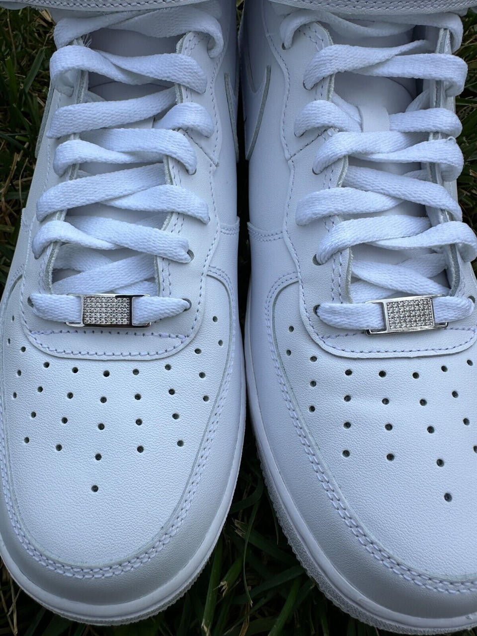 Iced Solid 925 Sterling Silver Lace Locks For Sneakers Nike AF1 Jordans Etc