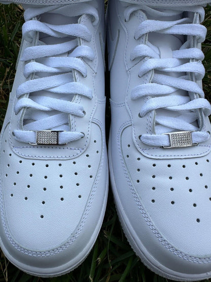 Iced Solid 925 Sterling Silver Lace Locks For Sneakers Nike AF1 Jordans Etc