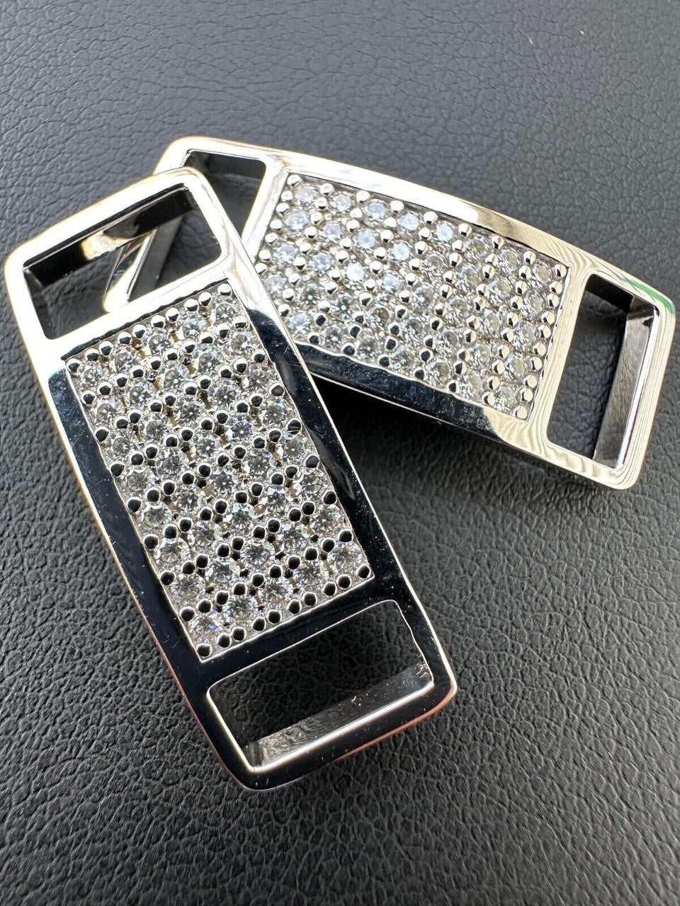 Iced Solid 925 Sterling Silver Lace Locks For Sneakers Nike AF1 Jordans Etc