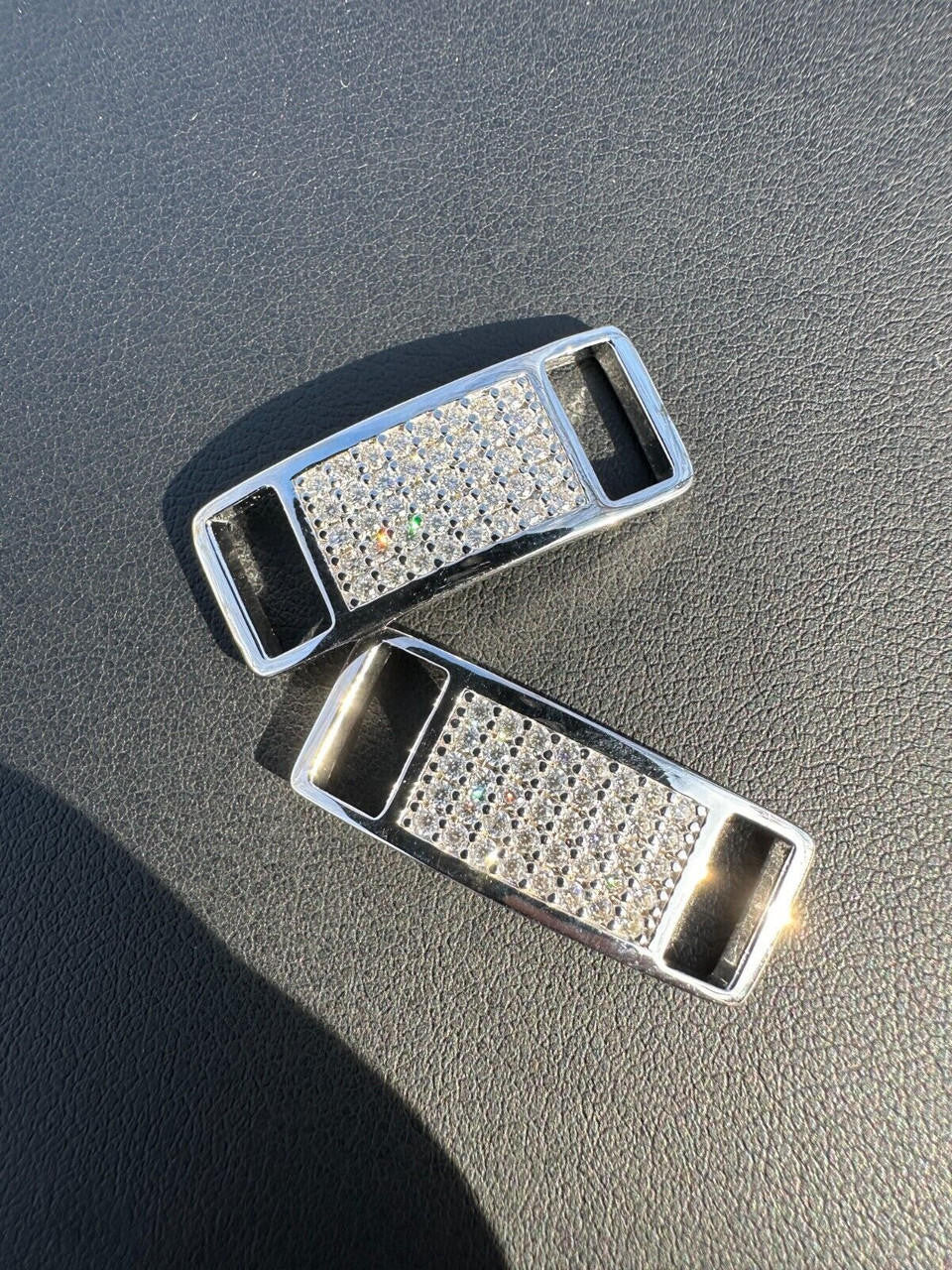 Iced Solid 925 Sterling Silver Lace Locks For Sneakers Nike AF1 Jordans Etc