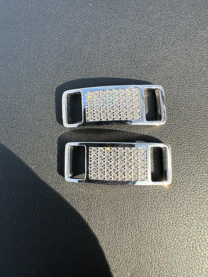 Iced Solid 925 Sterling Silver Lace Locks For Sneakers Nike AF1 Jordans Etc