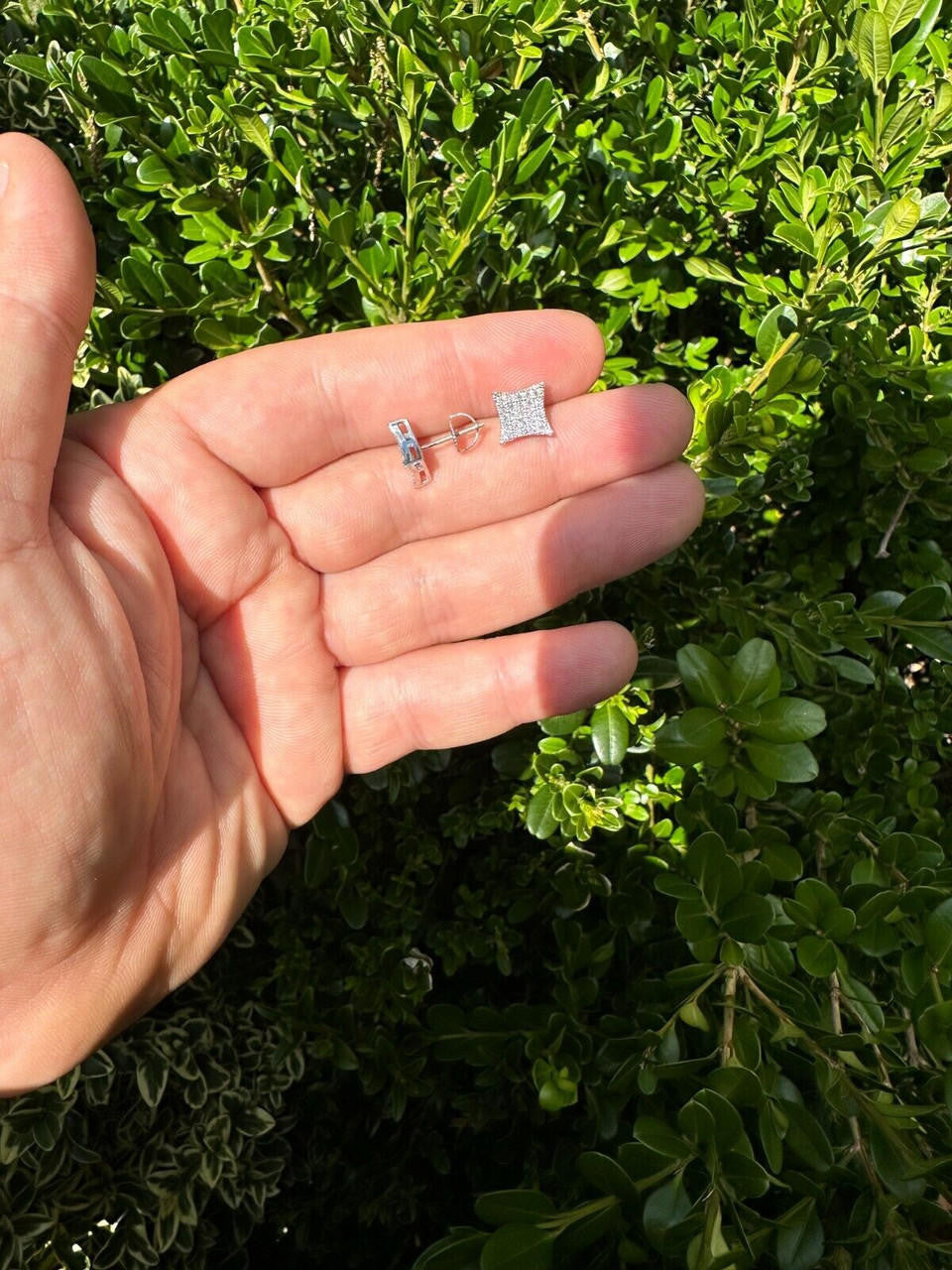 Italiano Silver, Inc. 0.43ct VVS Real Diamond Men's Solid 14k White Gold Iced Hip Hop Kite Earrings