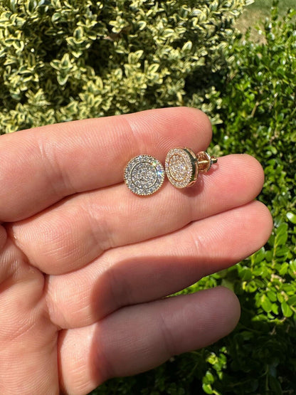 Italiano Silver, Inc. 0.8ct VVS Real Diamond Men's Solid 14k Yellow Gold Iced Hip Hop Round Earrings