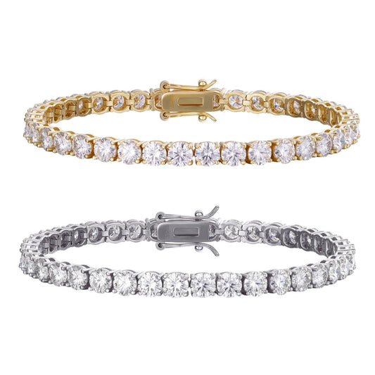 Italiano Silver, Inc. #1 BESTSELLER Tennis Bracelet Iced Out CZ Stones - 14k Gold Vermeil Or 925 Silver - 3mm-7mm - 6-9"
