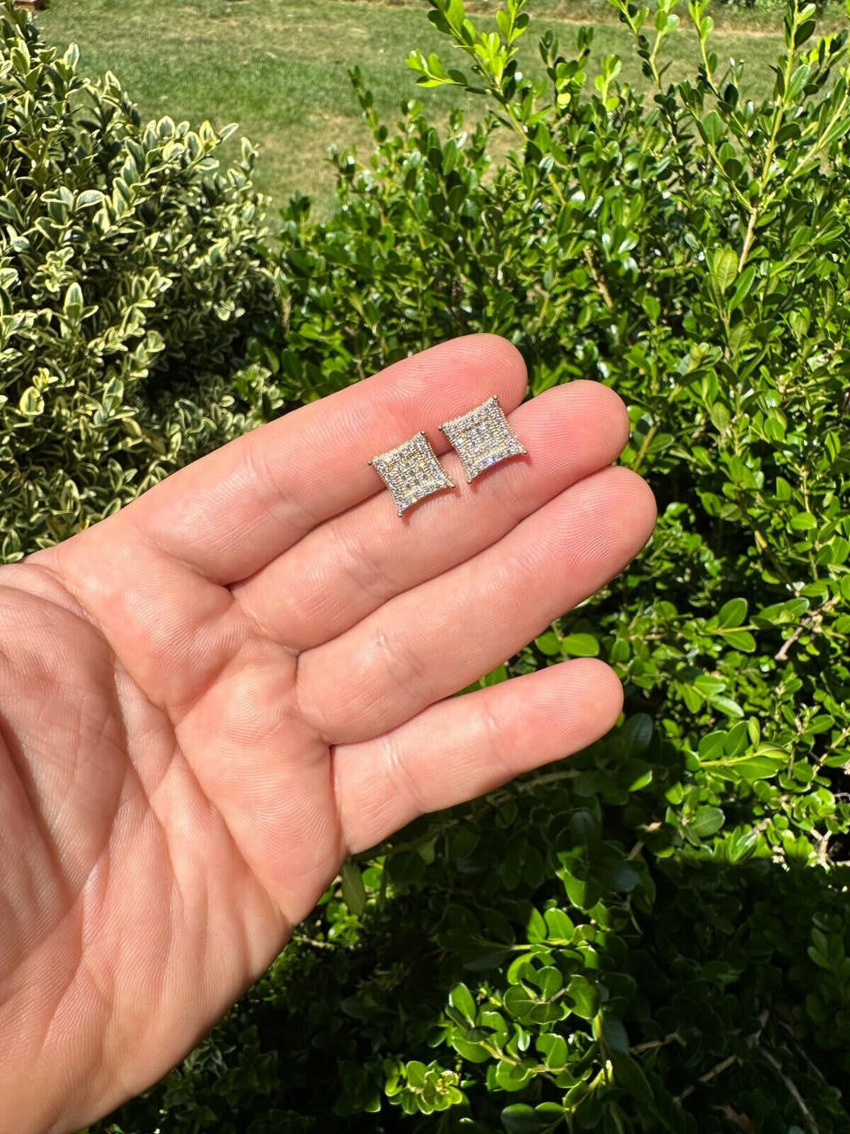 Italiano Silver, Inc. 1.17ct VVS Real Diamond Men's Solid 14k Yellow Gold Iced Hip Hop Kite Earrings