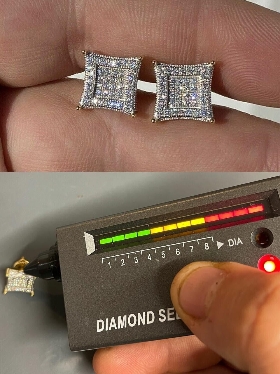 Italiano Silver, Inc. 1.17ct VVS Real Diamond Men's Solid 14k Yellow Gold Iced Hip Hop Kite Earrings