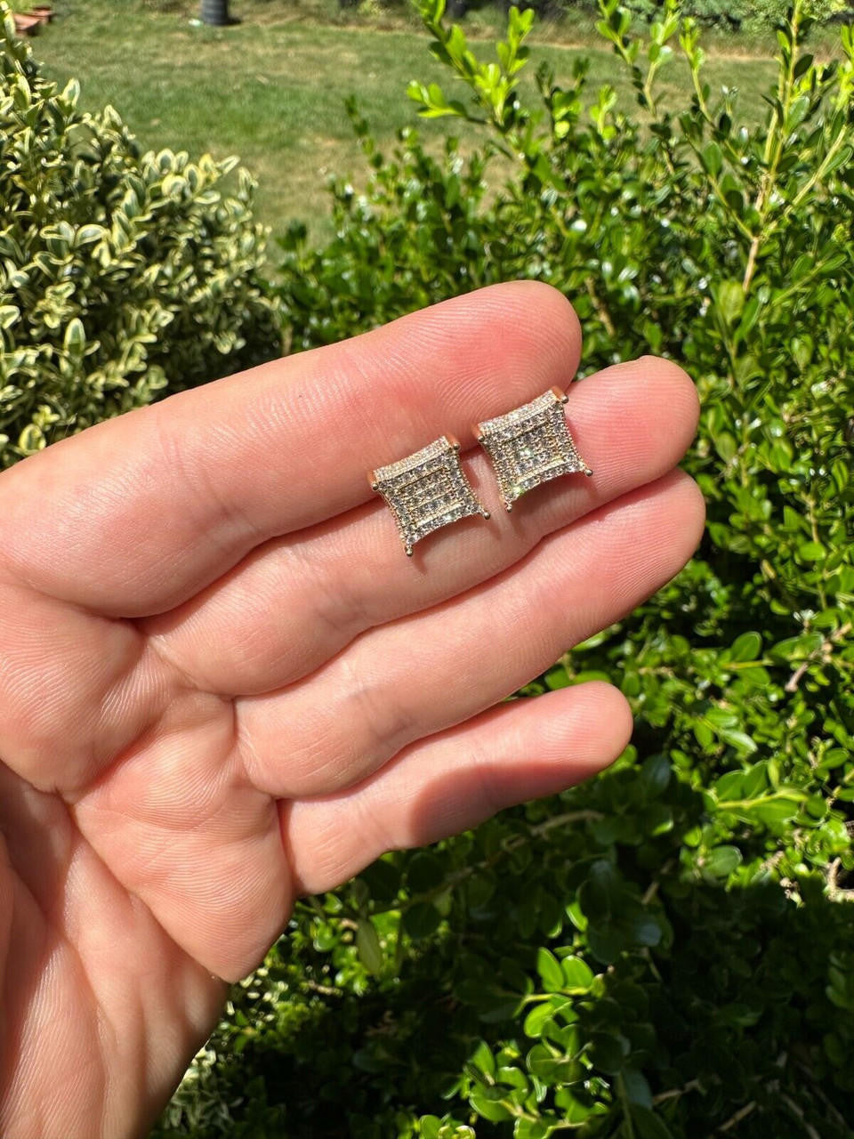 Italiano Silver, Inc. 1.17ct VVS Real Diamond Men's Solid 14k Yellow Gold Iced Hip Hop Kite Earrings