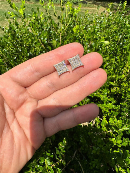 Italiano Silver, Inc. 1.17ct VVS Real Diamond Men's Solid 14k Yellow Gold Iced Hip Hop Kite Earrings