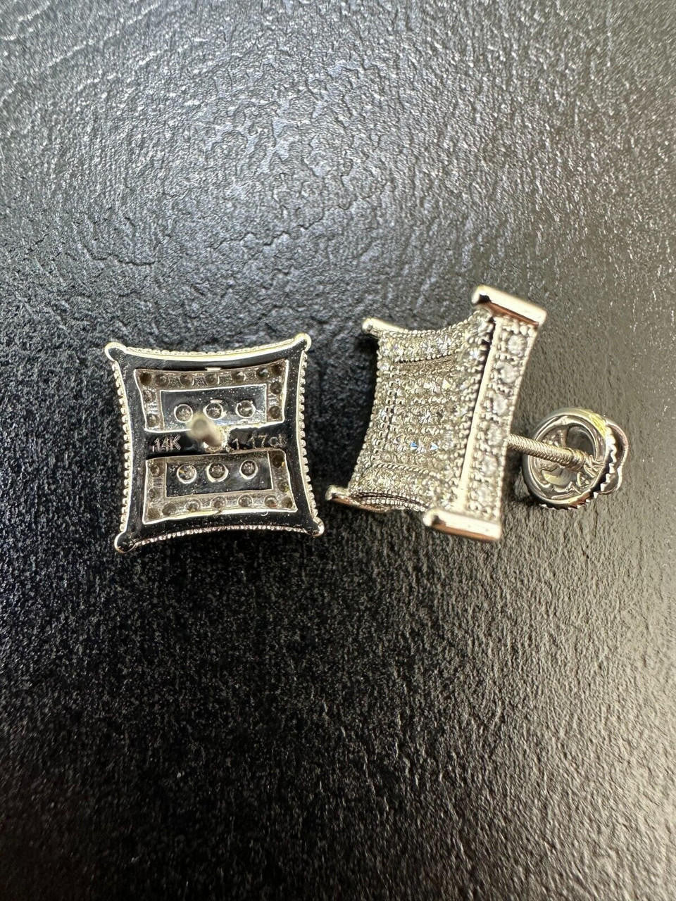 Italiano Silver, Inc. 1.17ct VVS Real Diamond Men's Solid 925 Silver Iced Hip Hop Kite Earrings