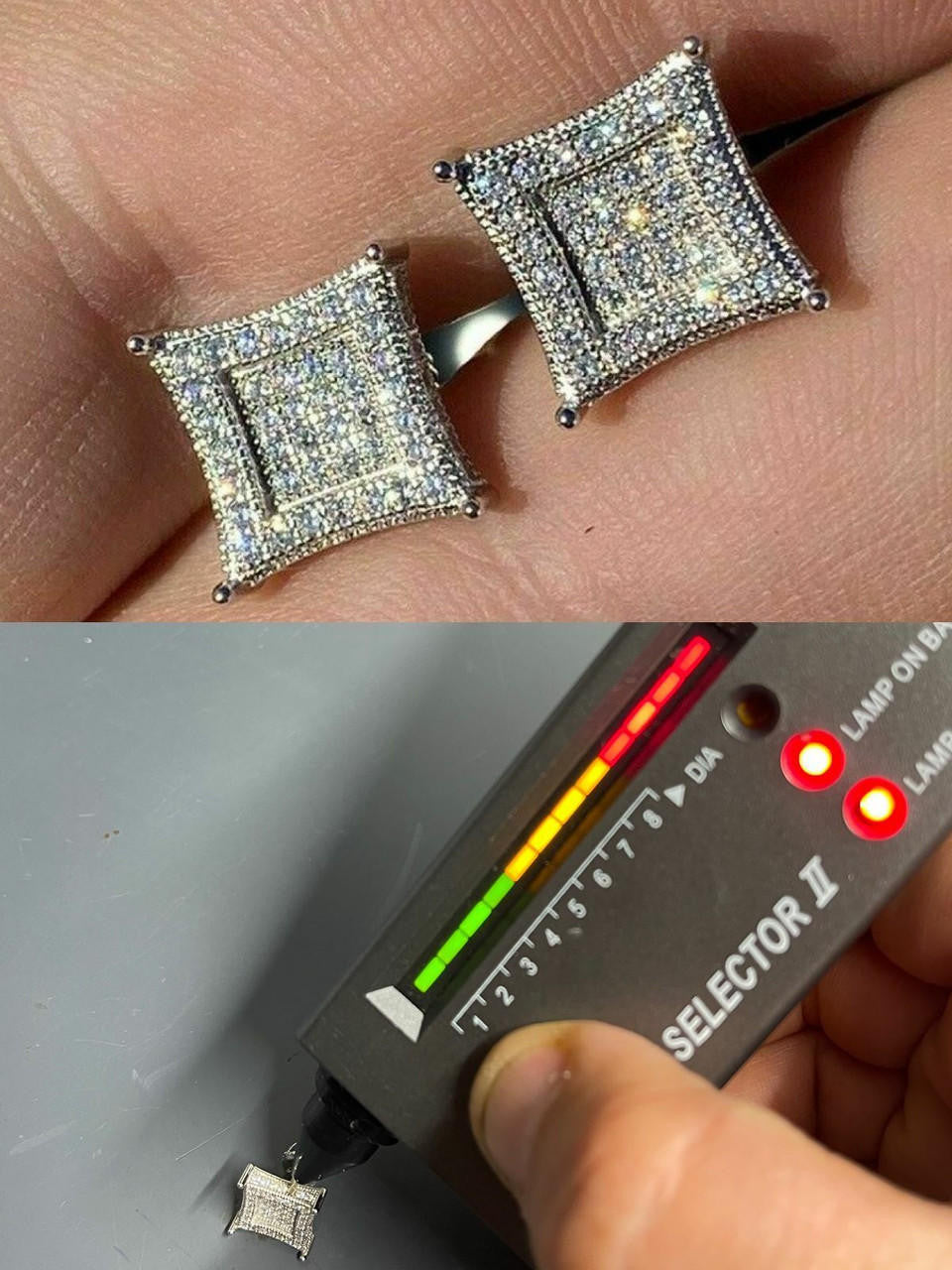 Italiano Silver, Inc. 1.17ct VVS Real Diamond Men's Solid 925 Silver Iced Hip Hop Kite Earrings