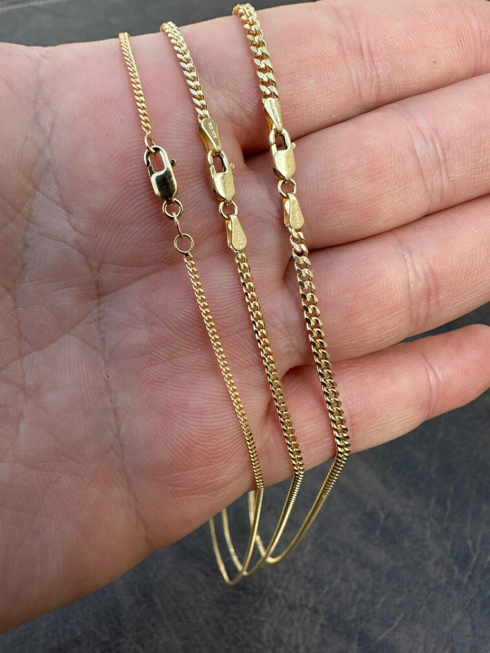 Italiano Silver, Inc. 10k Men's Ladies Solid Yellow Gold Micro 1.5-3mm Miami Cuban Link Chain Necklace