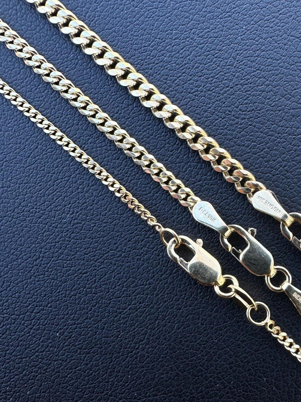 Italiano Silver, Inc. 10k Men's Ladies Solid Yellow Gold Micro 1.5-3mm Miami Cuban Link Chain Necklace