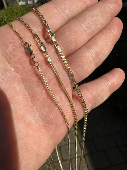 Italiano Silver, Inc. 10k Men's Ladies Solid Yellow Gold Micro 1.5-3mm Miami Cuban Link Chain Necklace