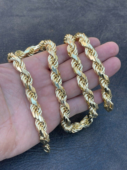 Italiano Silver, Inc 11mm Thick Mens Rope Chain 14k Gold Over Real Solid 925 Sterling Silver Necklace