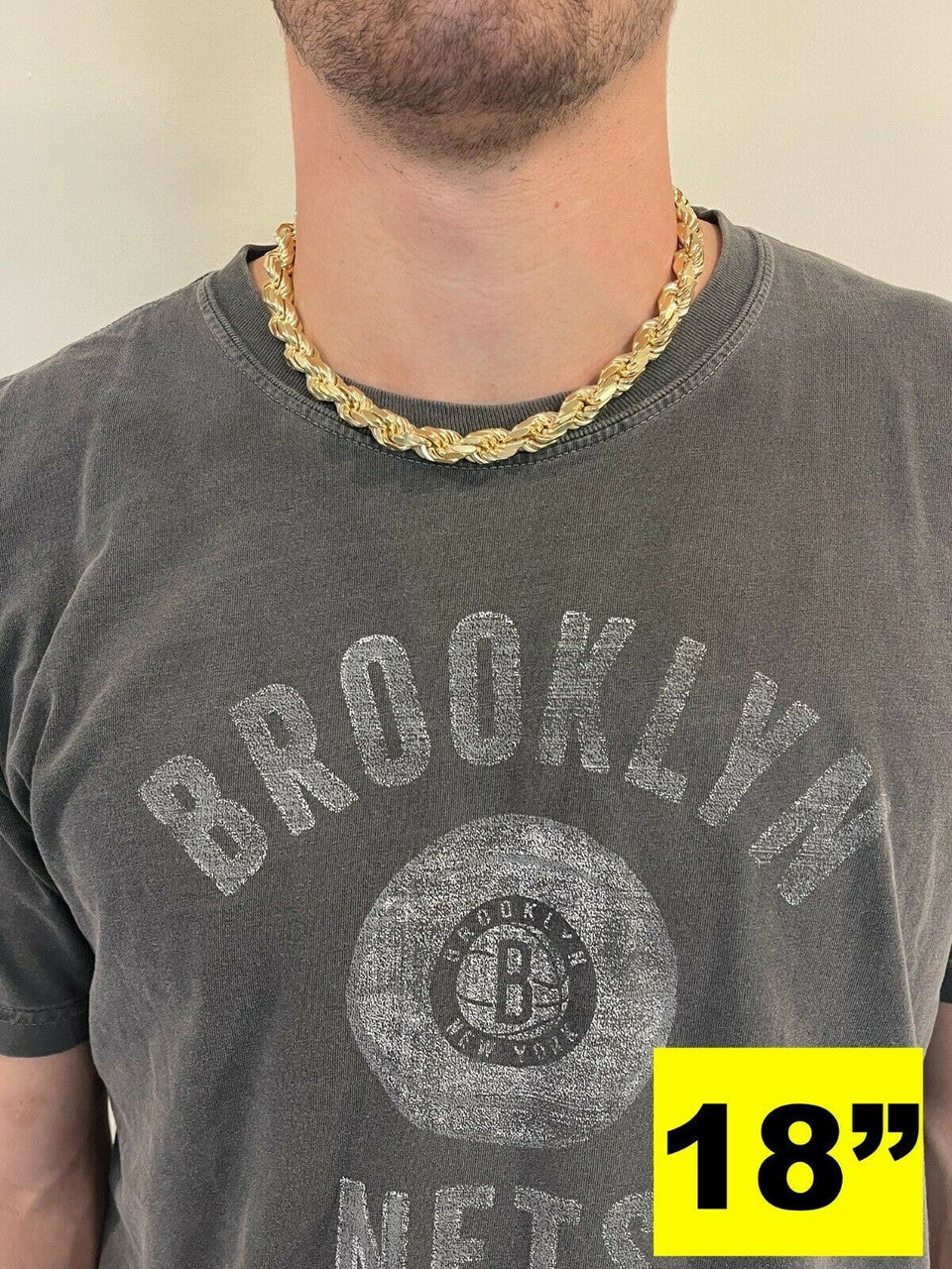 Italiano Silver, Inc 11mm Thick Mens Rope Chain 14k Gold Over Real Solid 925 Sterling Silver Necklace