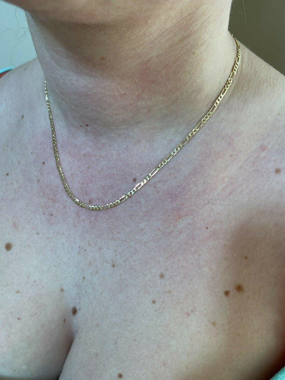 Italiano Silver, Inc 14k Gold Over Solid 925 Sterling Silver Figaro Chain Necklace Mens Ladies 2.5mm