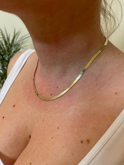 Italiano Silver, Inc 14k Gold Over Solid 925 Sterling Silver Herringbone Chain Necklace 3-9mm 14-28