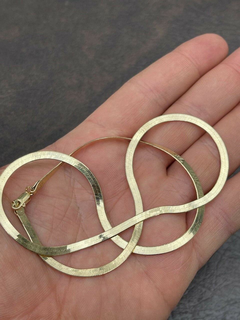 Italiano Silver, Inc 14k Gold Over Solid 925 Sterling Silver Herringbone Chain Necklace 3-9mm 14-28