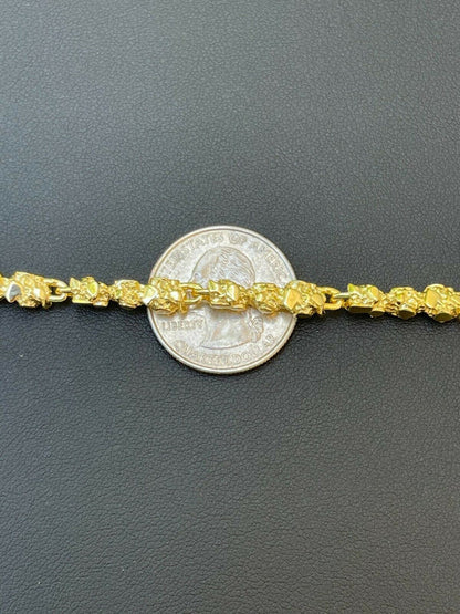 Italiano Silver, Inc 14k Gold Over Solid 925 Sterling Silver Nugget Link Chain Necklace 5mm 18-30
