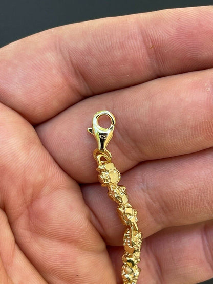 Italiano Silver, Inc 14k Gold Over Solid 925 Sterling Silver Nugget Link Chain Necklace 5mm 18-30