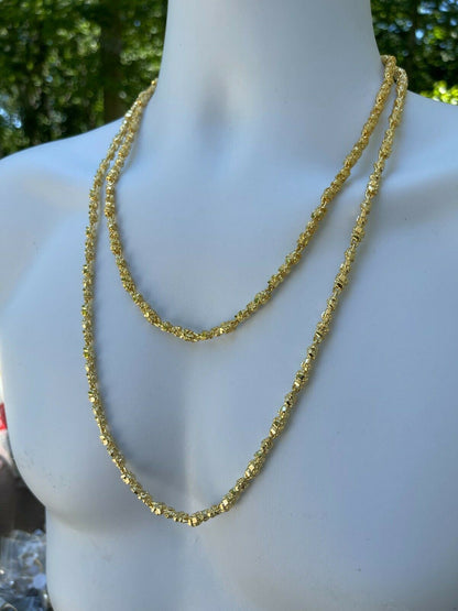 Italiano Silver, Inc 14k Gold Over Solid 925 Sterling Silver Nugget Link Chain Necklace 5mm 18-30