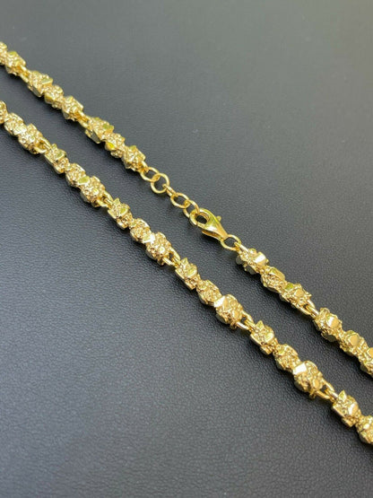 Italiano Silver, Inc 14k Gold Over Solid 925 Sterling Silver Nugget Link Chain Necklace 5mm 18-30