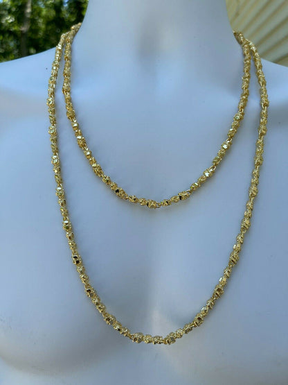 Italiano Silver, Inc 14k Gold Over Solid 925 Sterling Silver Nugget Link Chain Necklace 5mm 18-30