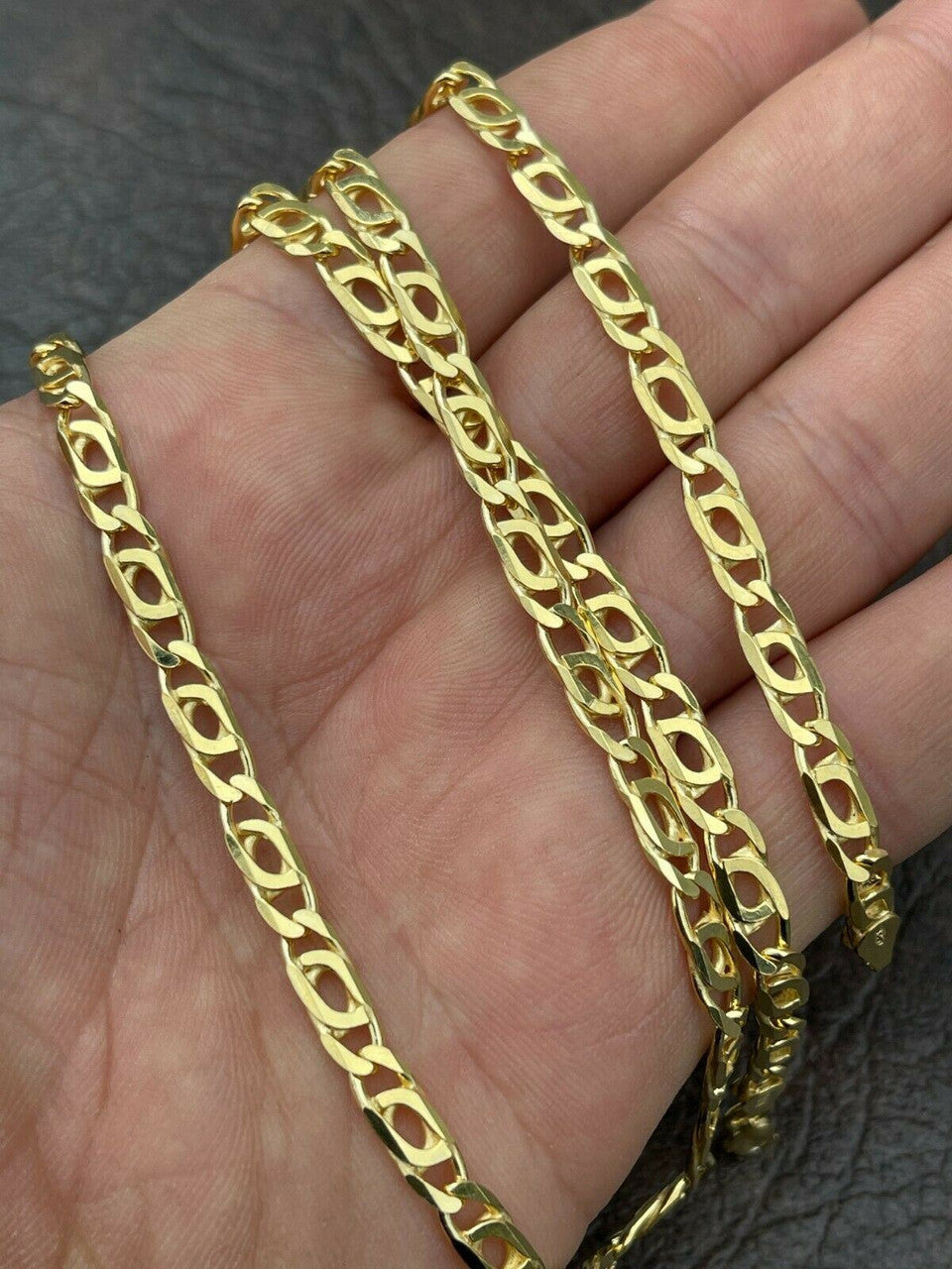 Italiano Silver, Inc 14k Gold Vermeil 925 Sterling Silver Mens Tigers Eye Chain Necklace Or Bracelet