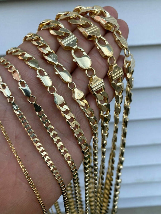 Italiano Silver, Inc 14k Gold Vermeil Over 925 Silver Miami Cuban Curb Link Chain Or Bracelet 2-16mm