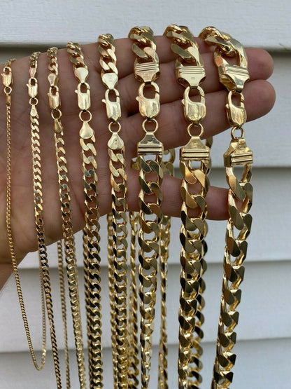 Italiano Silver, Inc 14k Gold Vermeil Over 925 Silver Miami Cuban Curb Link Chain Or Bracelet 2-16mm