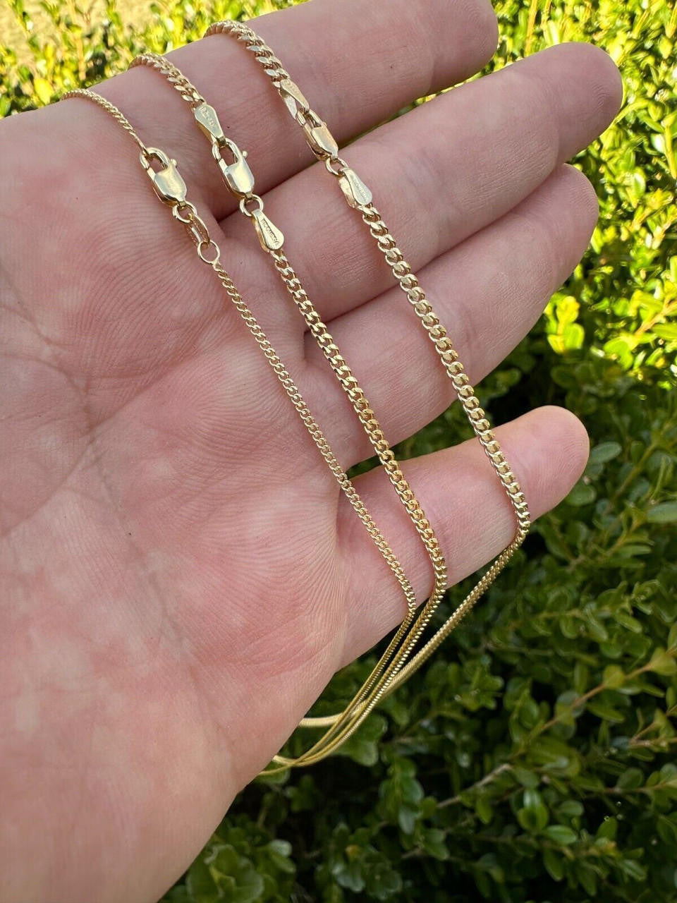 Italiano Silver, Inc. 14k Men's Ladies Solid Yellow Gold Micro 1.5-3mm Miami Cuban Link Chain Necklace