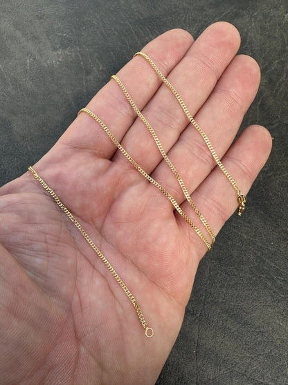 Italiano Silver, Inc. 14k Men's Ladies Solid Yellow Gold Micro 1.5-3mm Miami Cuban Link Chain Necklace