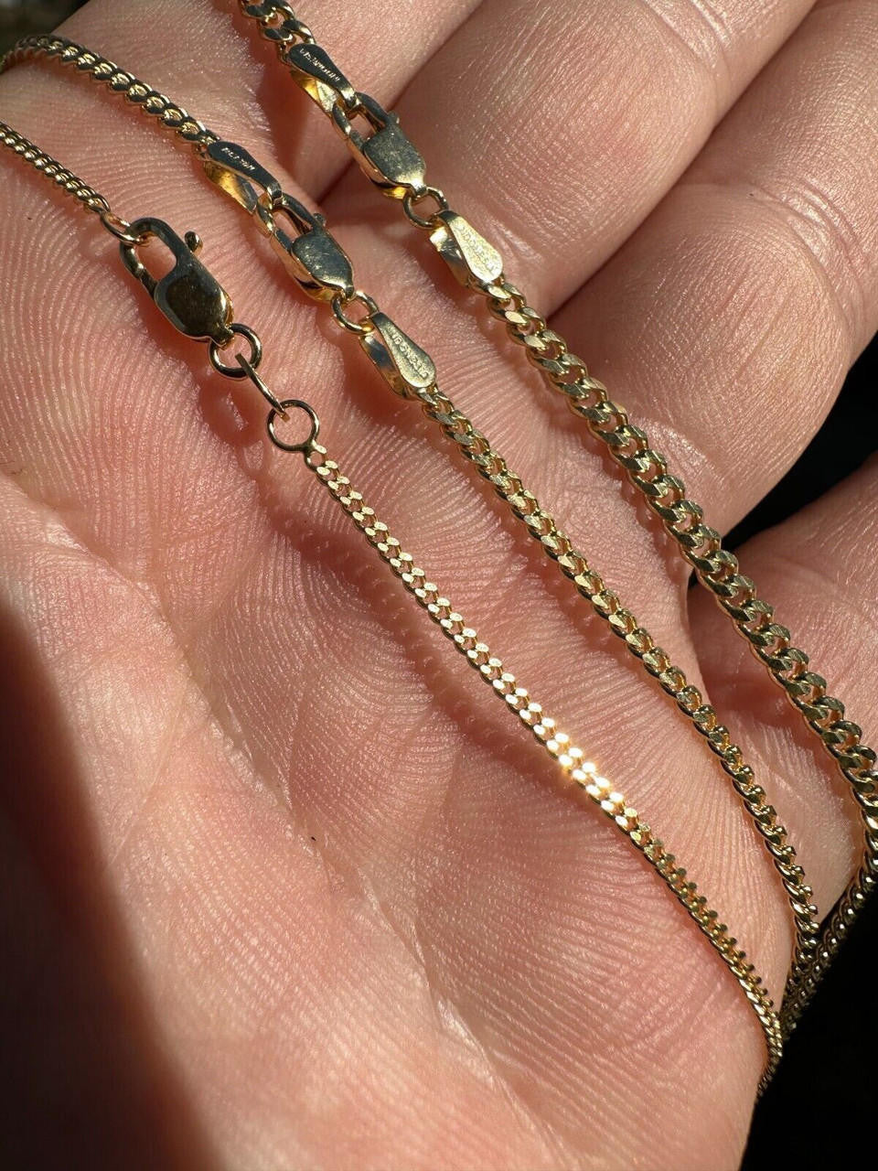 Italiano Silver, Inc. 14k Men's Ladies Solid Yellow Gold Micro 1.5-3mm Miami Cuban Link Chain Necklace