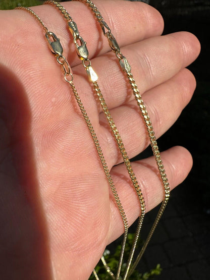 Italiano Silver, Inc. 14k Men's Ladies Solid Yellow Gold Micro 1.5-3mm Miami Cuban Link Chain Necklace