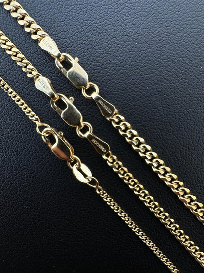 Italiano Silver, Inc. 14k Men's Ladies Solid Yellow Gold Micro 1.5-3mm Miami Cuban Link Chain Necklace