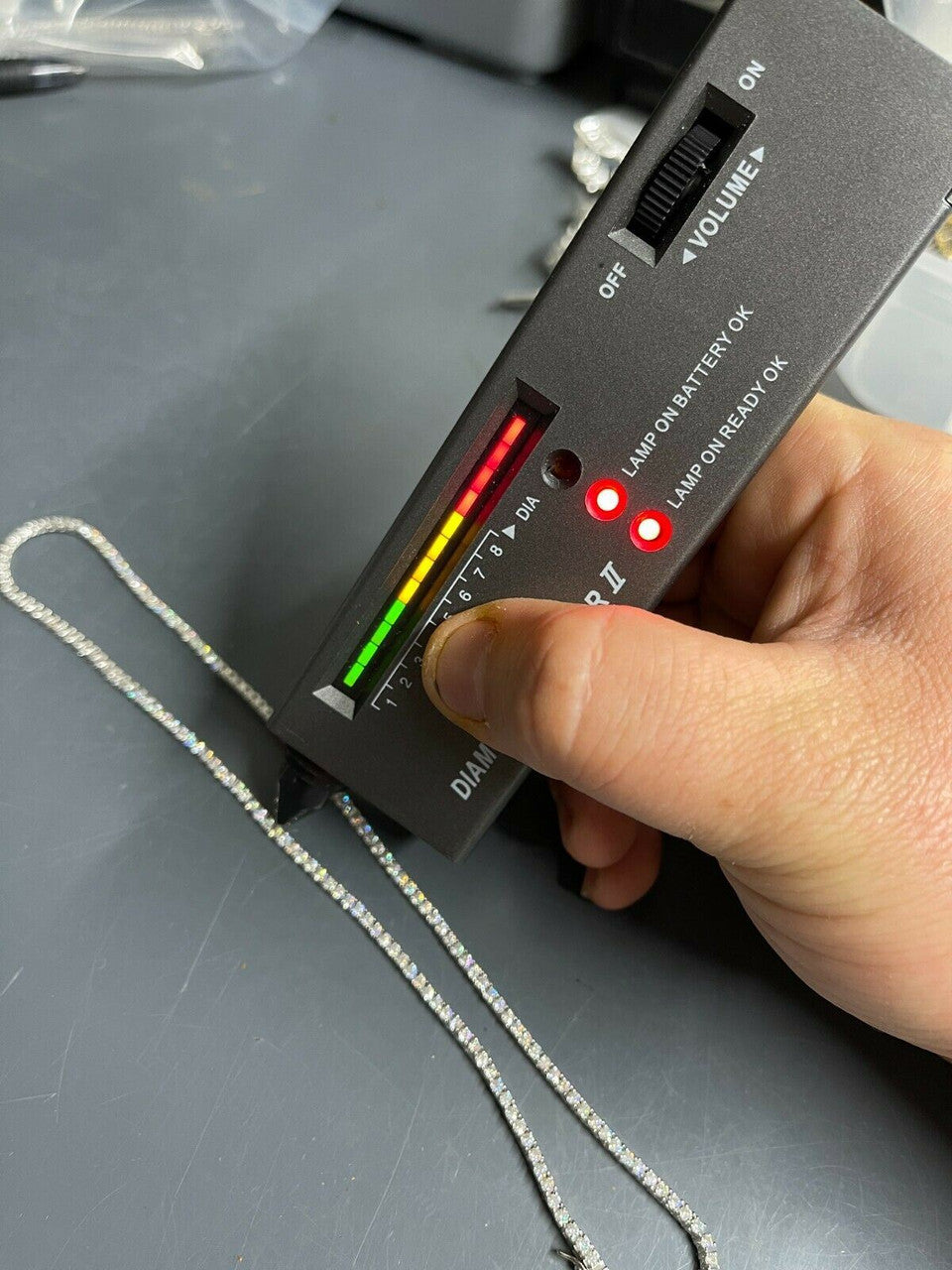 Italiano Silver, Inc 2mm MOISSANITE Tennis Necklace Passes Diamond Tester