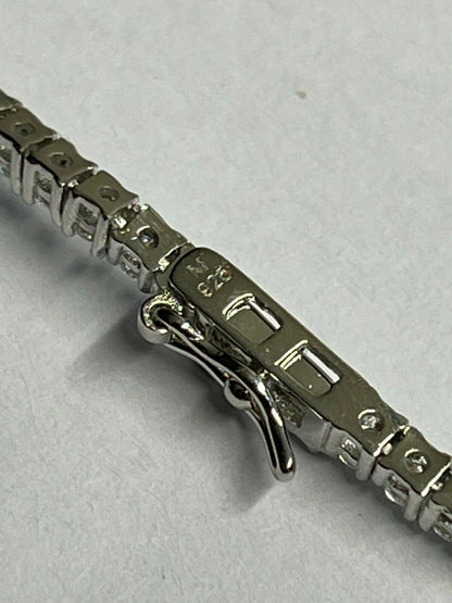 Italiano Silver, Inc 2mm MOISSANITE Tennis Necklace Passes Diamond Tester