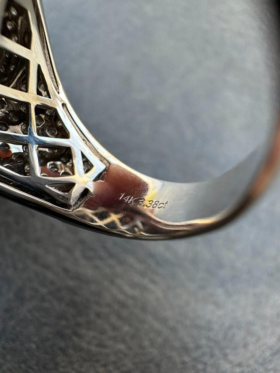 Italiano Silver, Inc. 3.38ct Real Diamond Hip Hop Solid 14k White Gold Iced King Crown Micropave Ring